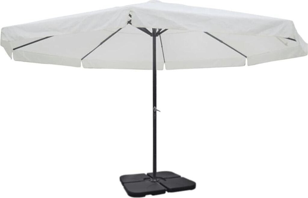 vidaXL Schirm mit Alu-Mast Ø 500 cm weiß