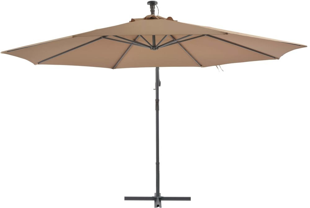 VidaXL Parasol en porte-à-faux 3,5 m taupe