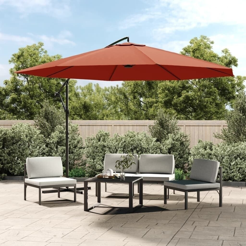 VidaXL Parasol en porte-à-faux 3,5 m terre cuite