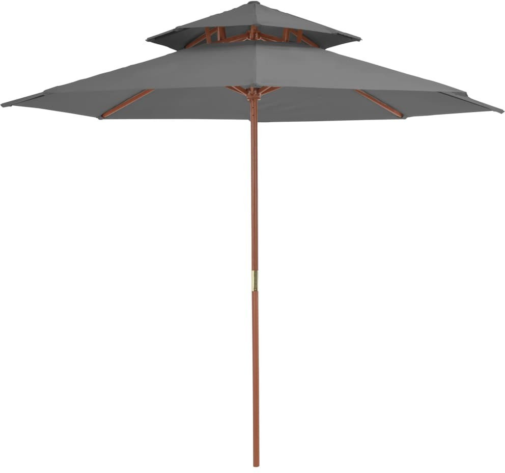 VidaXL Parasol bois double étage 270 x 270 cm gris