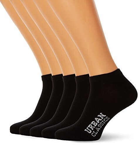 Urban Classics Logo No Show Socks 5-Pack Black (TB2157-00007)