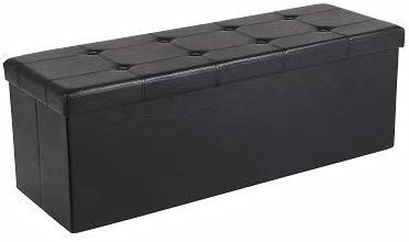 Songmics Coffre de rangement pliable 110 x 38 x 38 cm noir