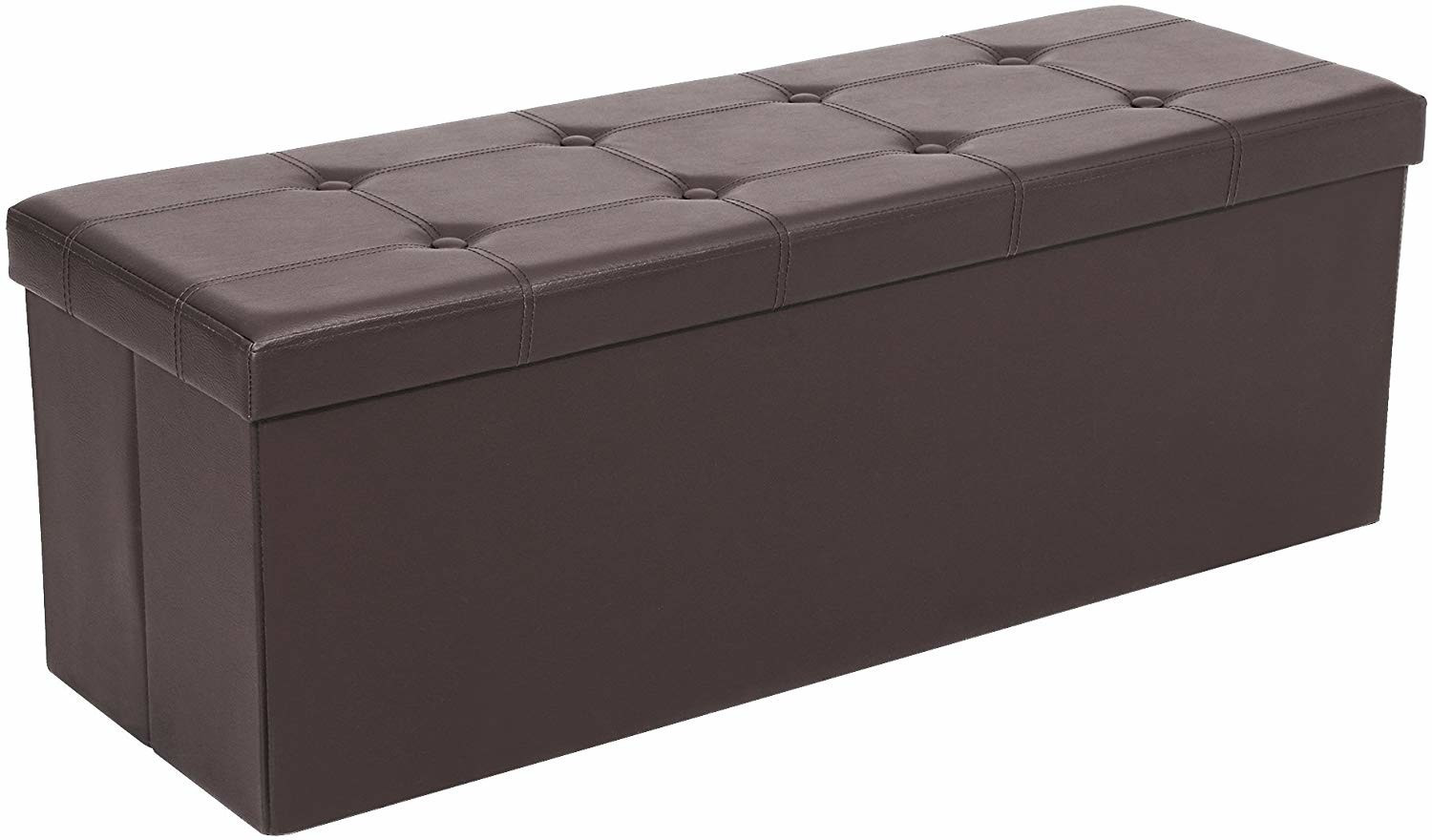 Songmics Coffre de rangement pliable 110 x 38 x 38 cm marron