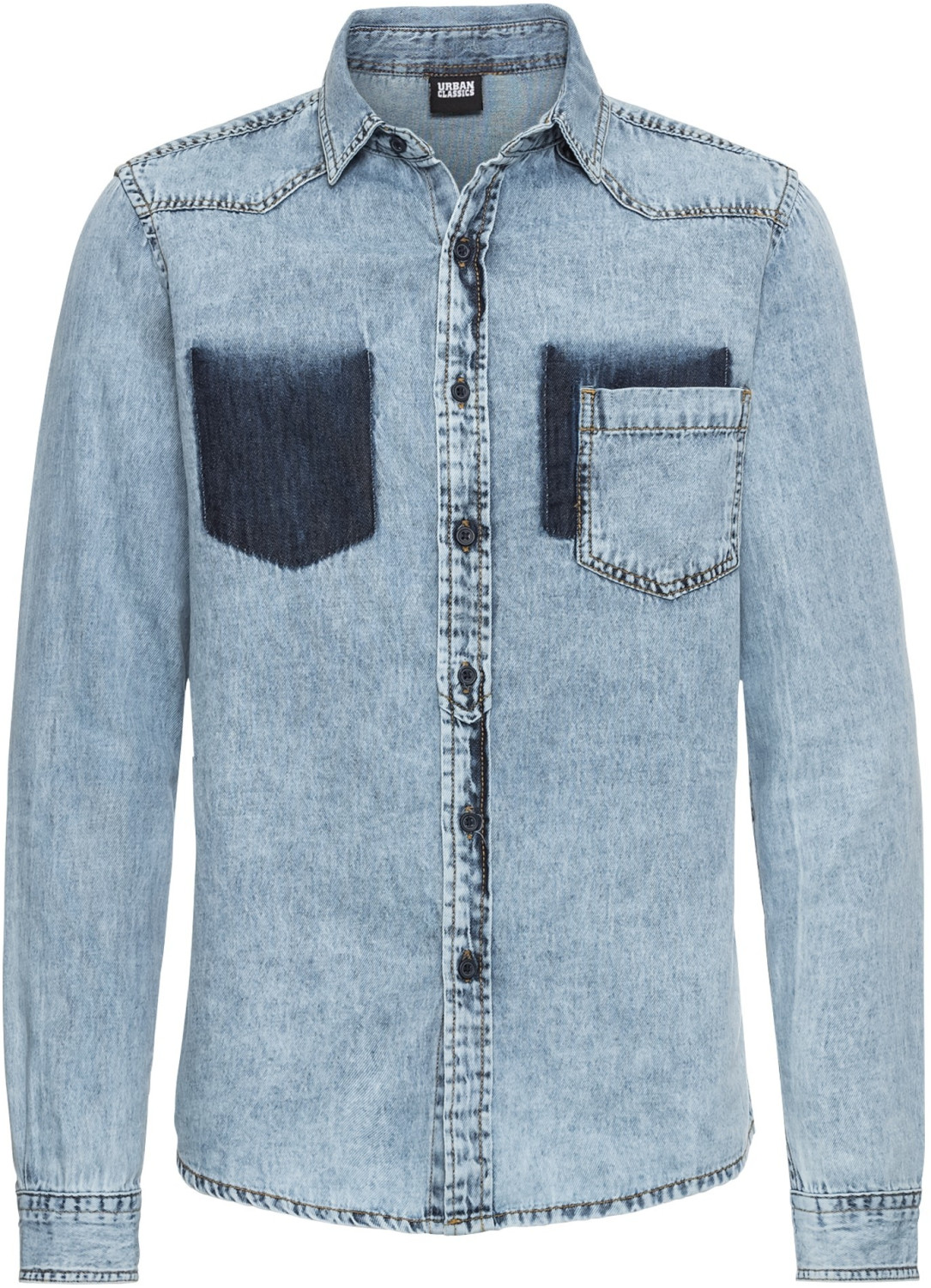 Urban Classics Denim Pocket Shirt fesh blue wash (TB2086)