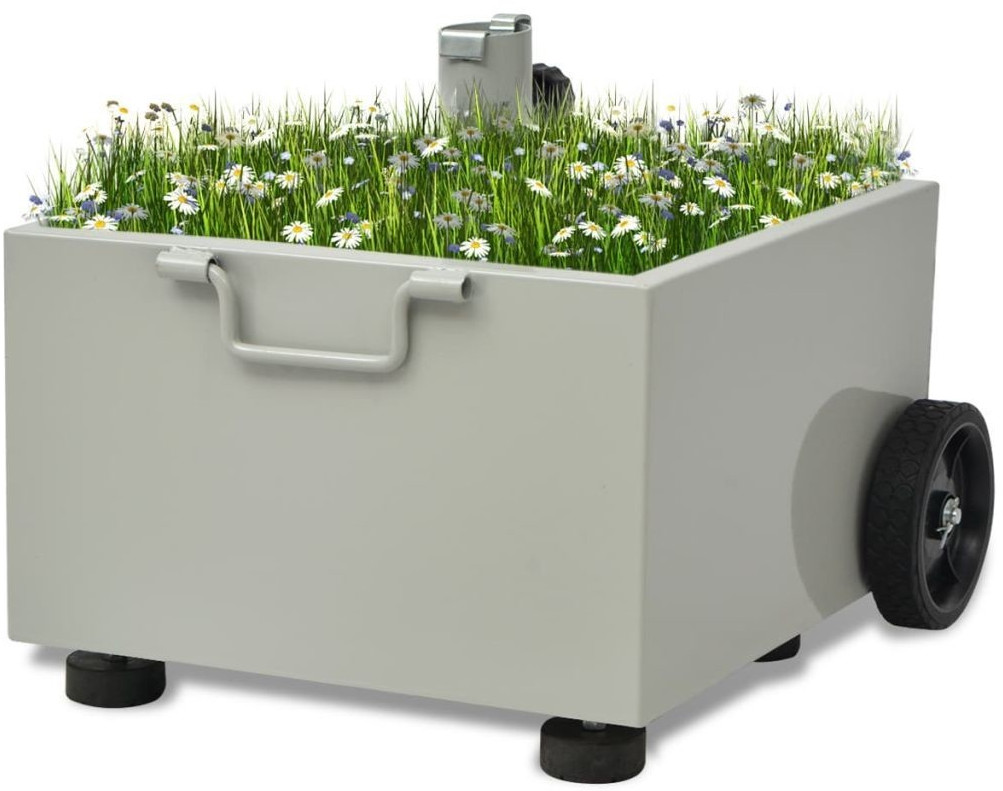 VidaXL Support de parasol & pot de plantes gris