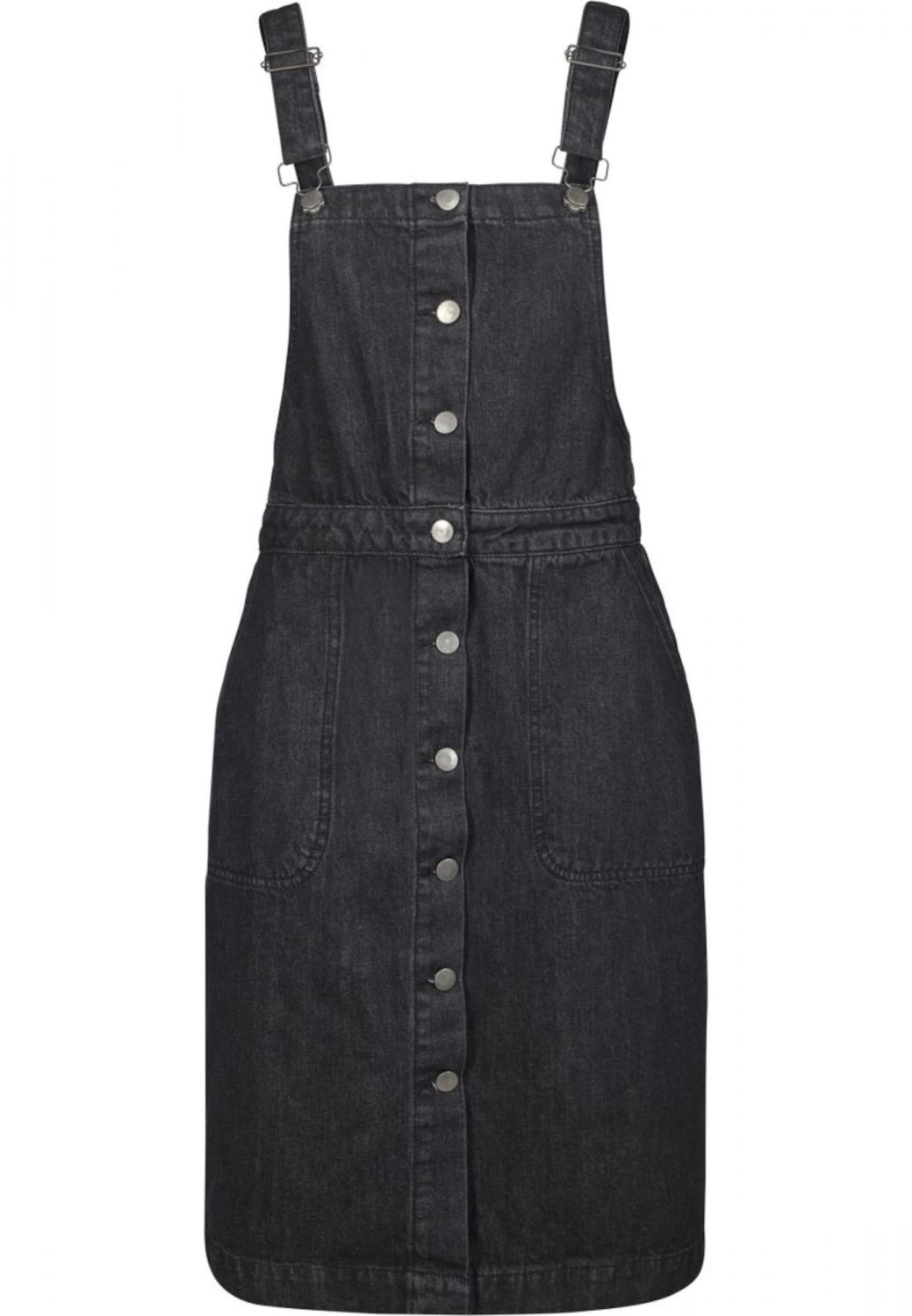 Urban Classics Denim Dungarees Dress (TB2368) black washed