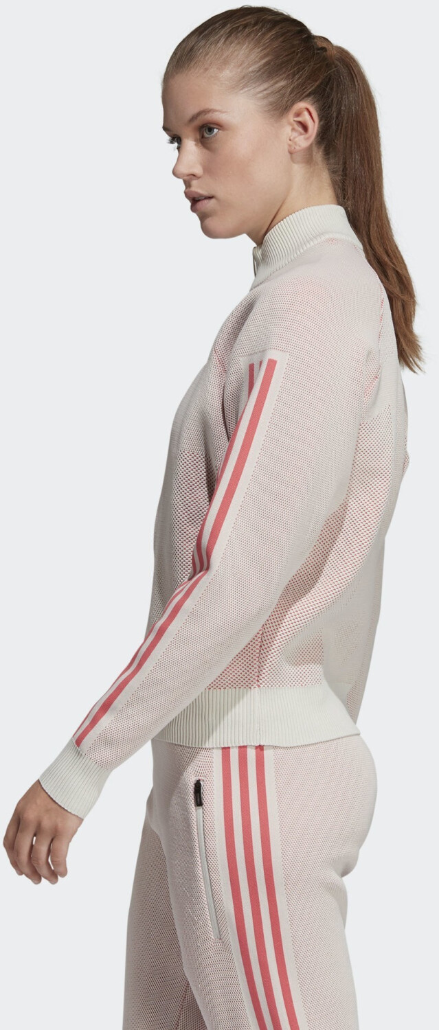 Adidas ID Knit Training Jacket raw white/prism pink ...