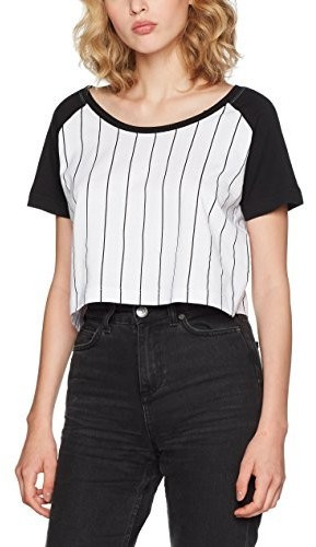 Urban Classics Ladies Cropped Basketball Tee white/black