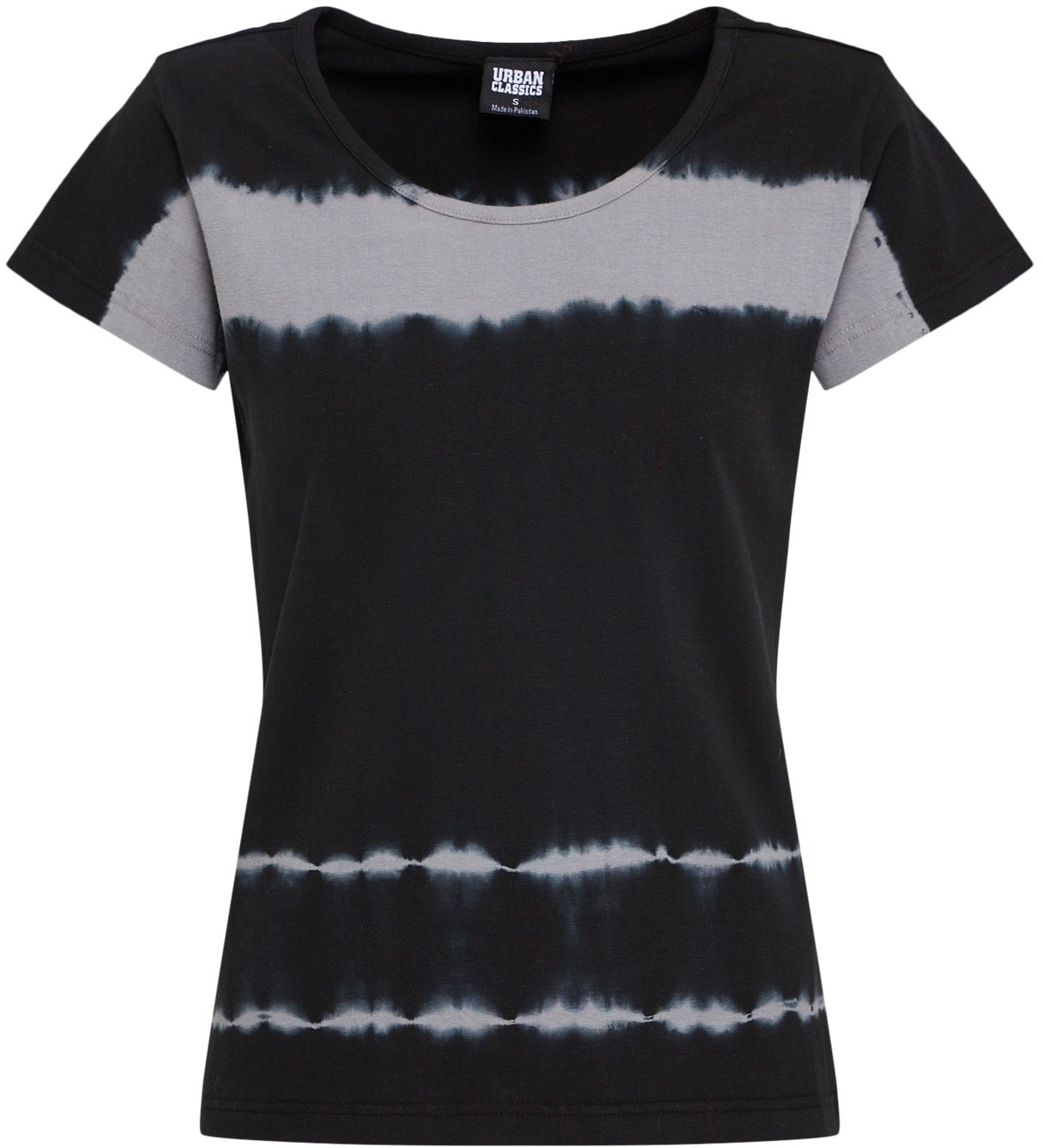 Urban Classics Ladies Striped Tie Dye Tee black/light grey