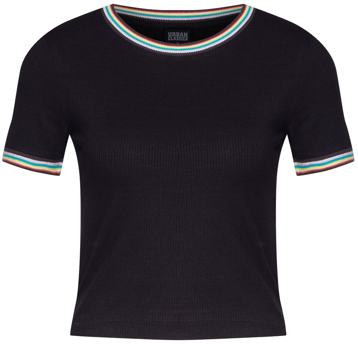 Urban Classics Ladies Short Multicolor Rib Tee black