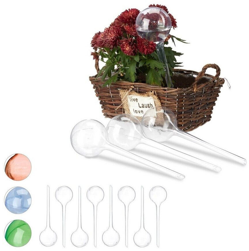 Relaxdays Set of 12 Watering Bulb White