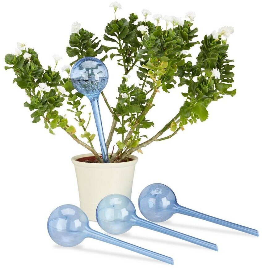 Relaxdays Set of 4 Watering Bulb Blue