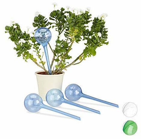 Relaxdays Set of 4 Watering Bulb Blue