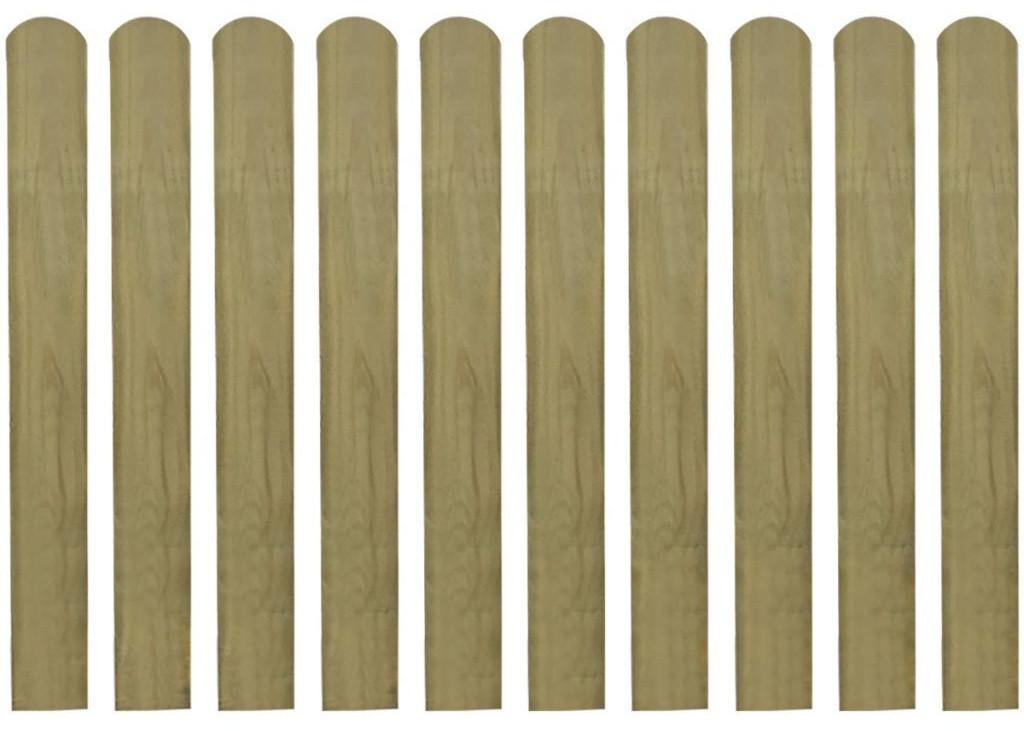 VidaXL Wooden batten fence 90 x 80 cm 10 pc