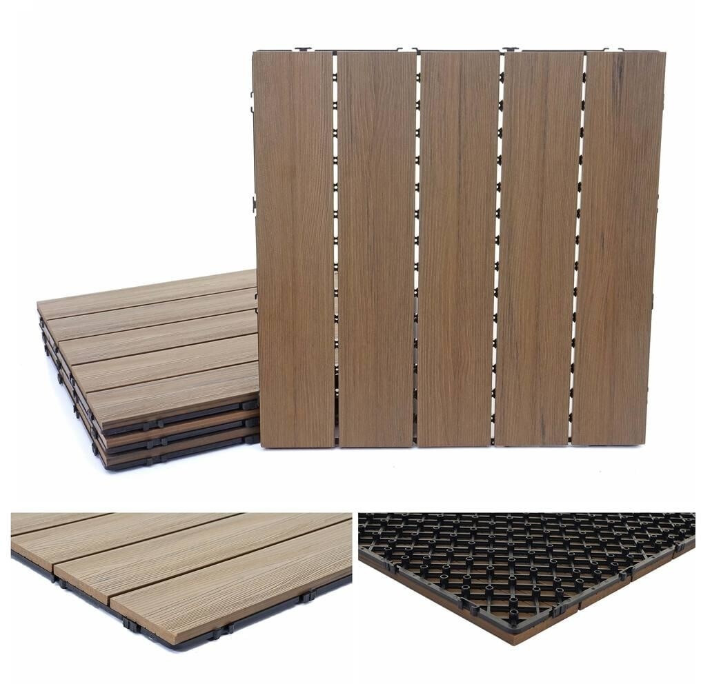 Mendler Dalle de terrasse 3D 50 x 50 cm (4 pièces)