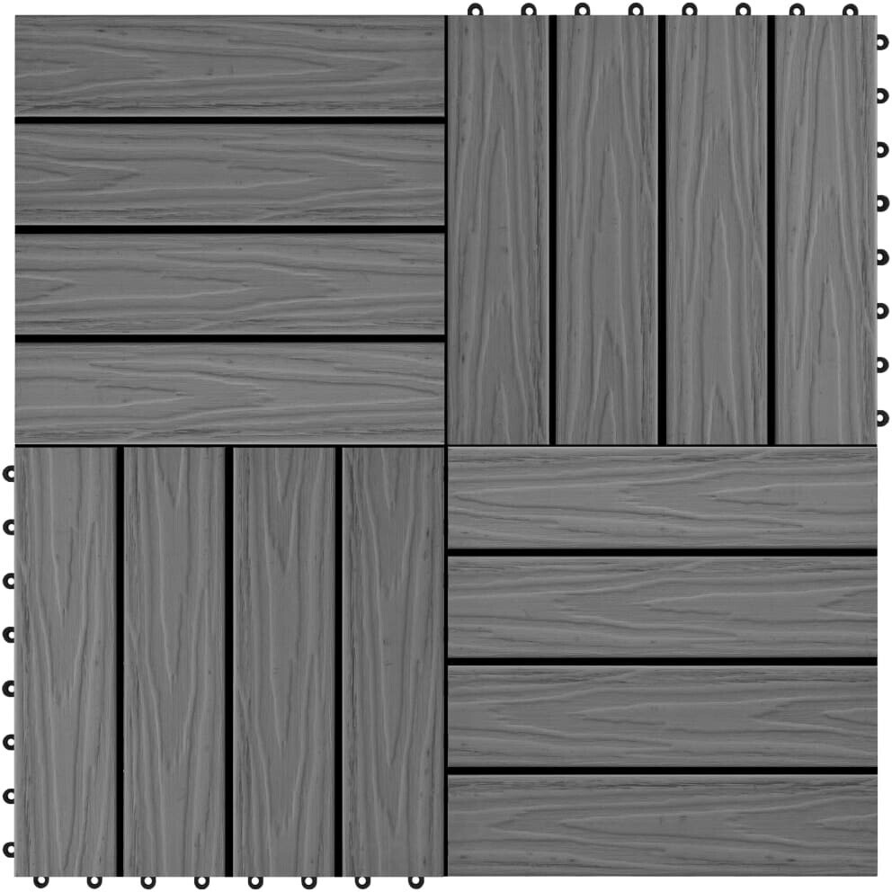 VidaXL Decking board WPC grey 30 x 30 cm (11 pieces)
