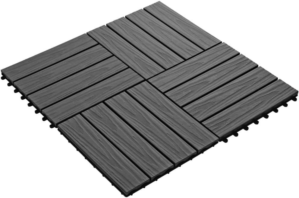 VidaXL Decking board WPC black 30 x 30 cm (11 pieces)