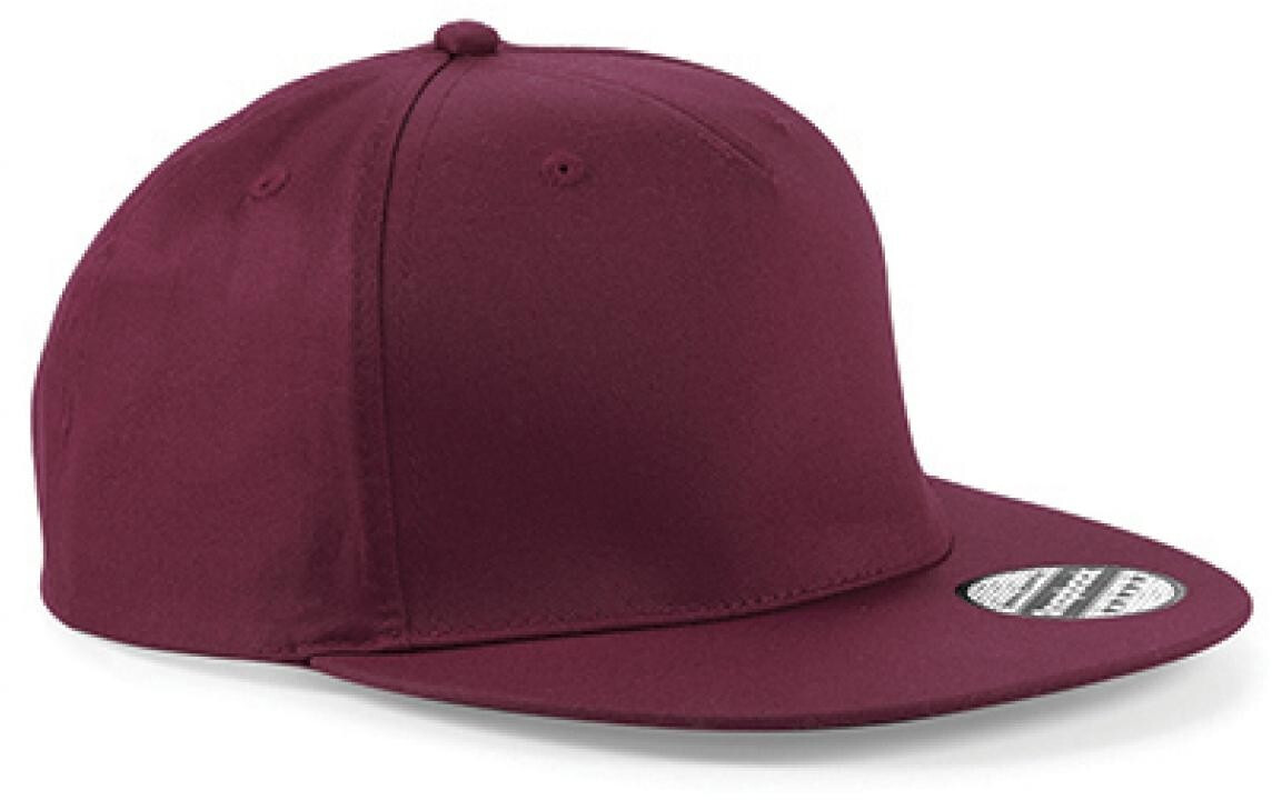 Beechfield B610 5 Panel Snapback Rapper Cap burgundy