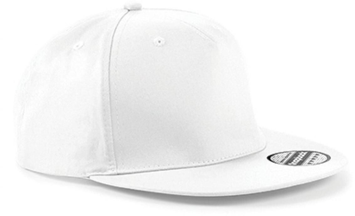 Beechfield B610 5 Panel Snapback Rapper Cap white