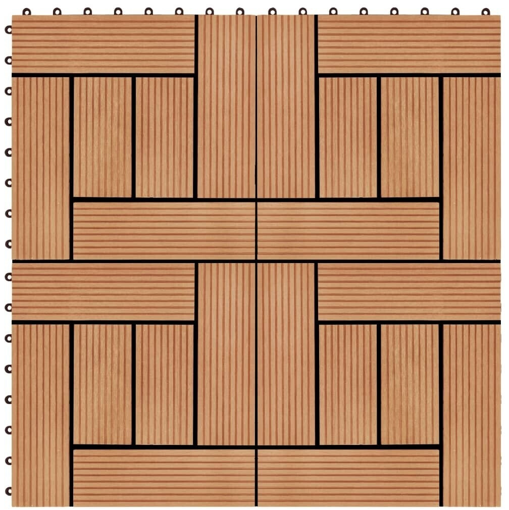 vidaXL Dalle composite 45027 couleur teck 30 x 30 cm (11 pièces)