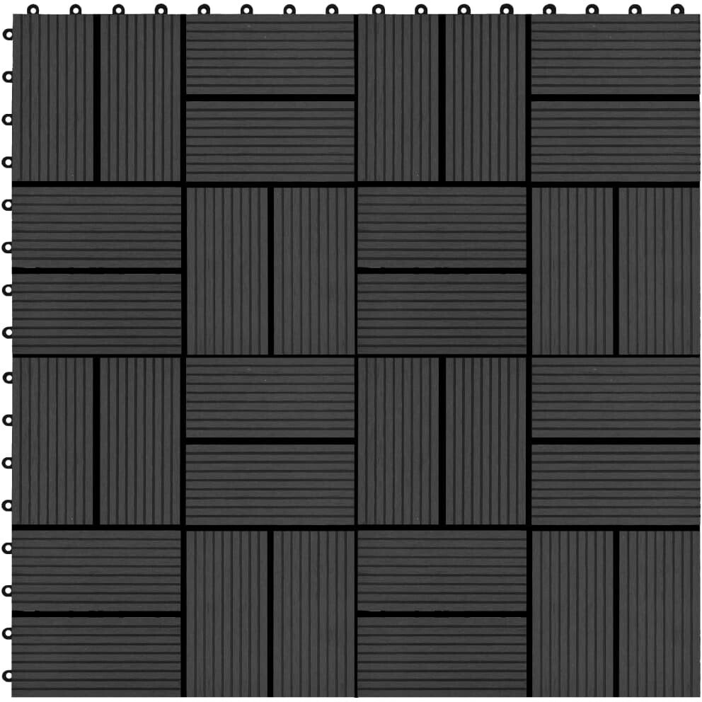 vidaXL Dallle composite 45031 noir 30 x 30 cm (11 pièces)