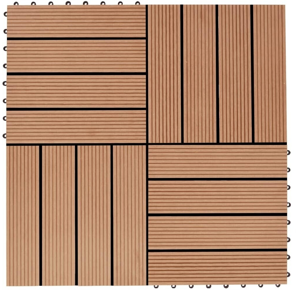 vidaXL Dalle composite 45024 couleur teck 30 x 30 cm (11 pièces)