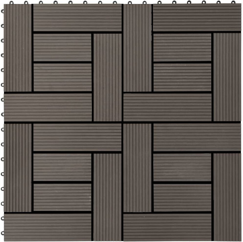 vidaXL Dalle composite 45028 marron 30 x 30 cm (11 pièces)