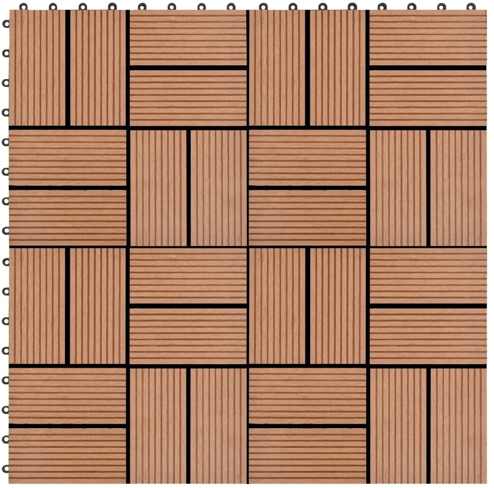 vidaXL Dalle composite 45029 marron 30 x 30 cm (11 pièces)