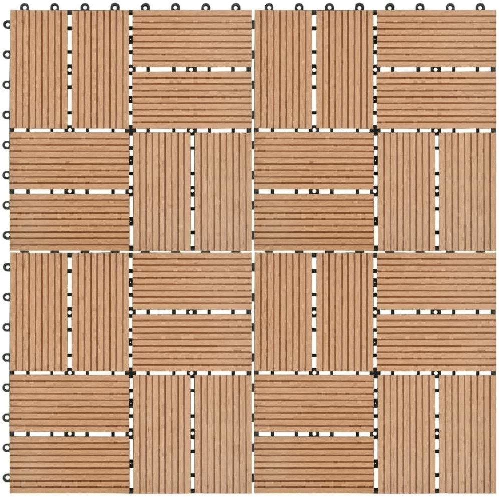 vidaXL Dalle composite 45032 couleur teck 30 x 30 cm (11 pièces)