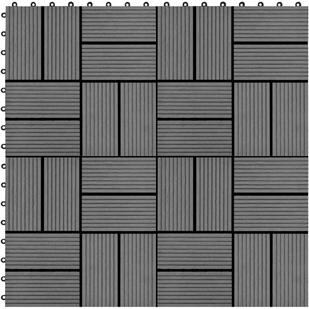 vidaXL Dalle composite 45030 gris 30 x 30 cm (11 pièces)