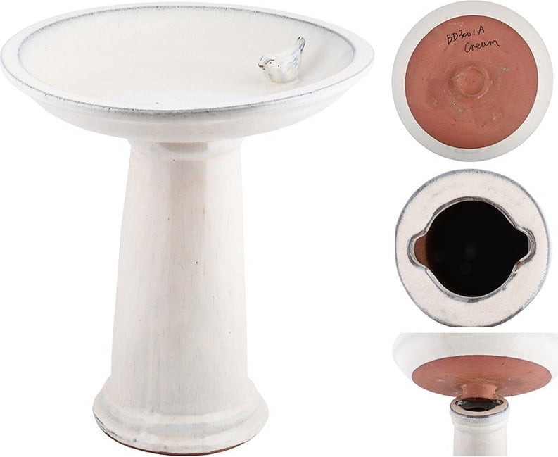 Esschert Ceramic Bird Bath with Stand