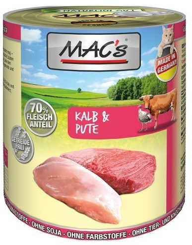 MAC's Pâtée pour chat Veal & Turkey 800g MAC's Pâtée pour chat Veal & Turkey 800g