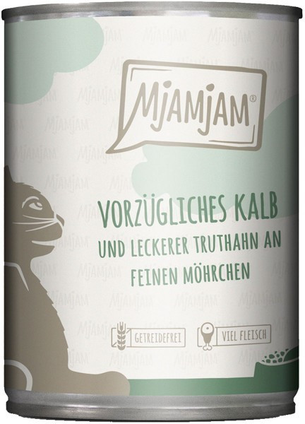 Mjamjam Delicious Veal & Turkey with carrots 400g