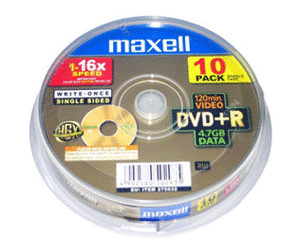 Maxell DVD+R 4,7GB 120min 16x 10pk Spindle