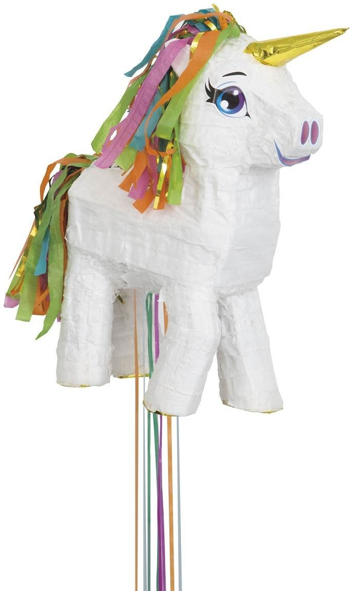 Unique Party White Unicorn 3D Pull Piata