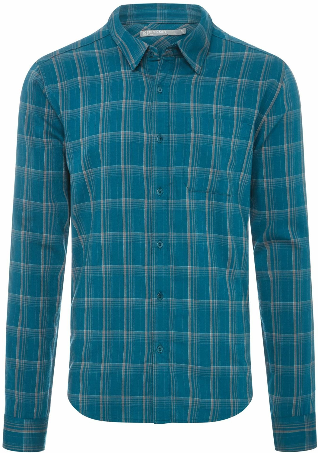 Icebreaker Men's Cool-Lite Compass Flannel LS Shirt poseidon/timberwolf/hydro plaid