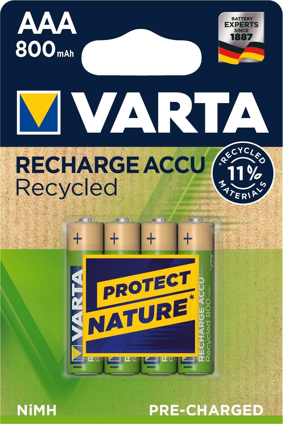 VARTA Pilas AA, recargables, paquete de 4, Recharge Accu Power