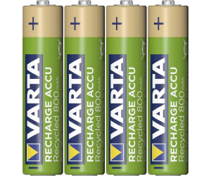 VARTA Recharge Accu Recycled AAA (4 € 800mAh Preisvergleich St.) ab 5,10 bei 