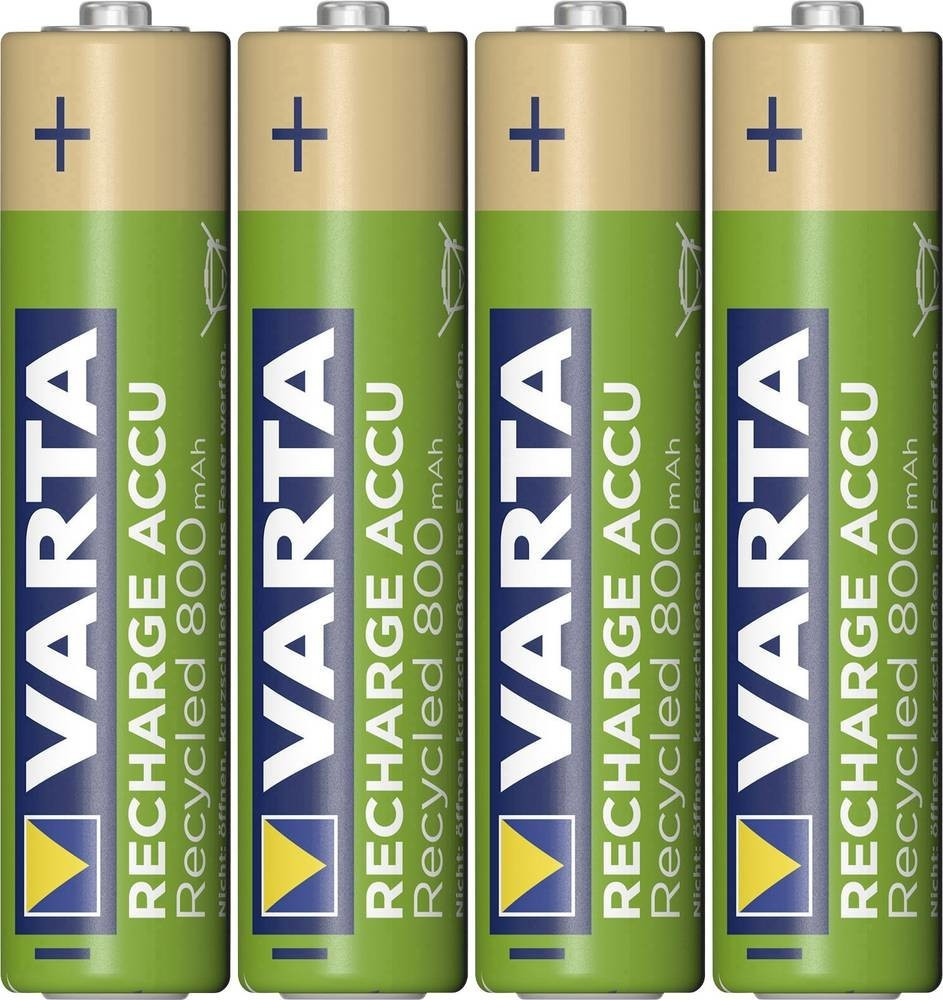 VARTA Piles rechargeables AAA, lot de 4, Recharge Accu Power, 800 mAh  Ni-MH, sans effet mémoire, préchargées, prêtes à l'emploi : Varta:  : High-Tech
