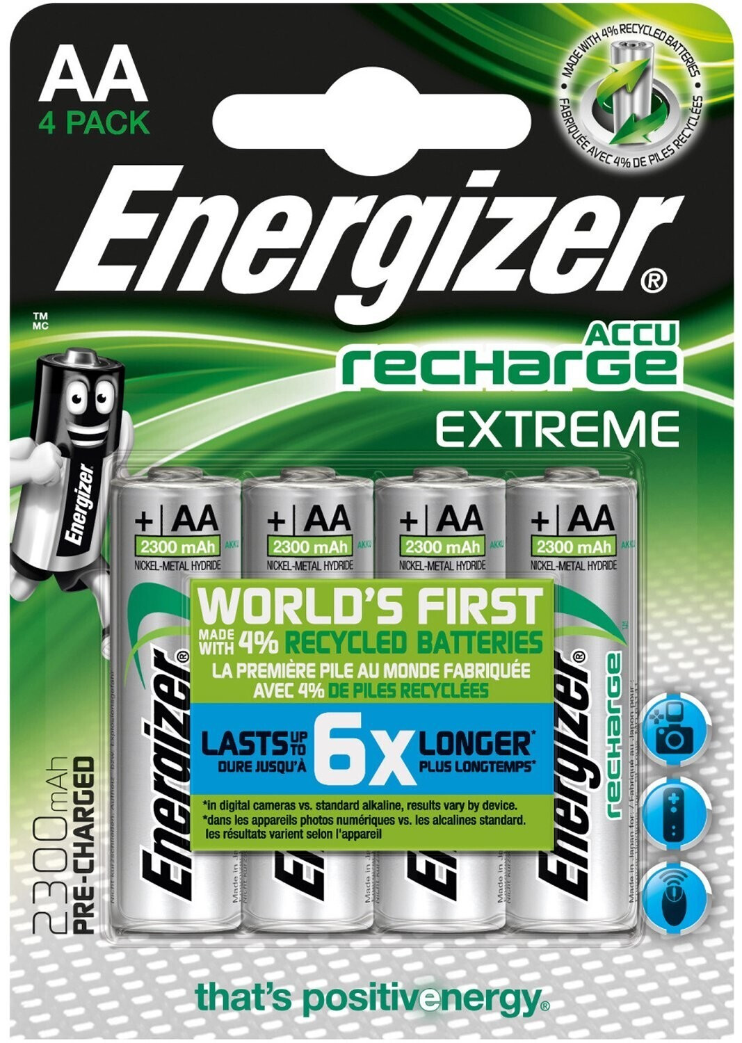 Energizer Recharge Extreme (4 2300 ab St.) | AA bei € mAh Preisvergleich 9,76