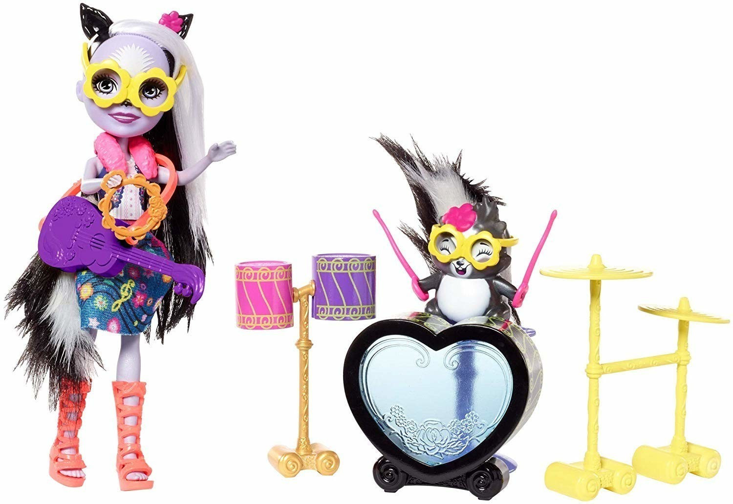 Enchantimals Coffret - La Moufette joue de la batterie