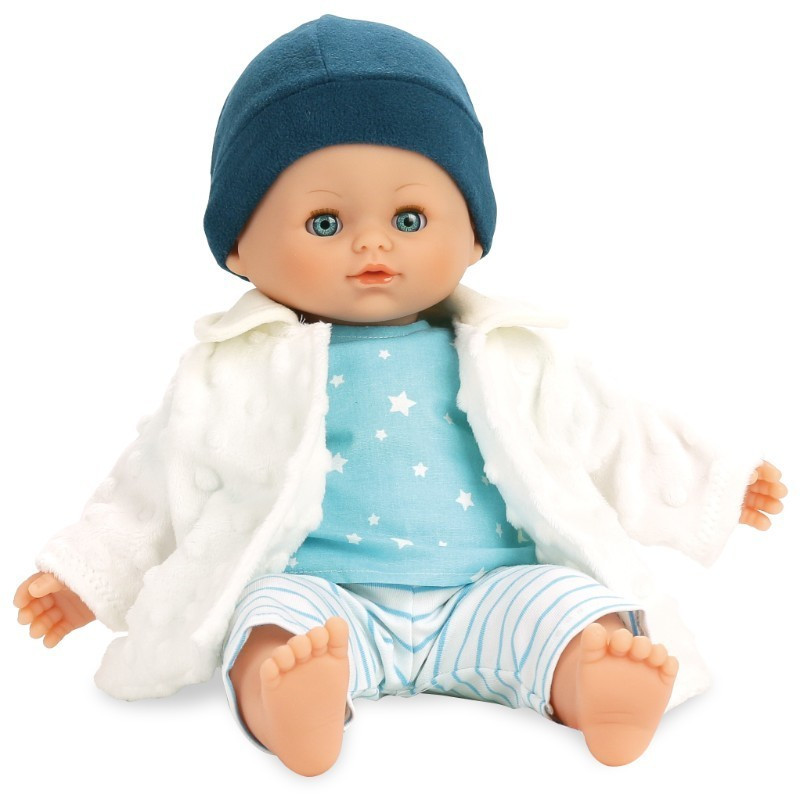 Petitcollin Les bébés et poupées - Bébé Petit Câlin de 36 cm avec habillage Céleste