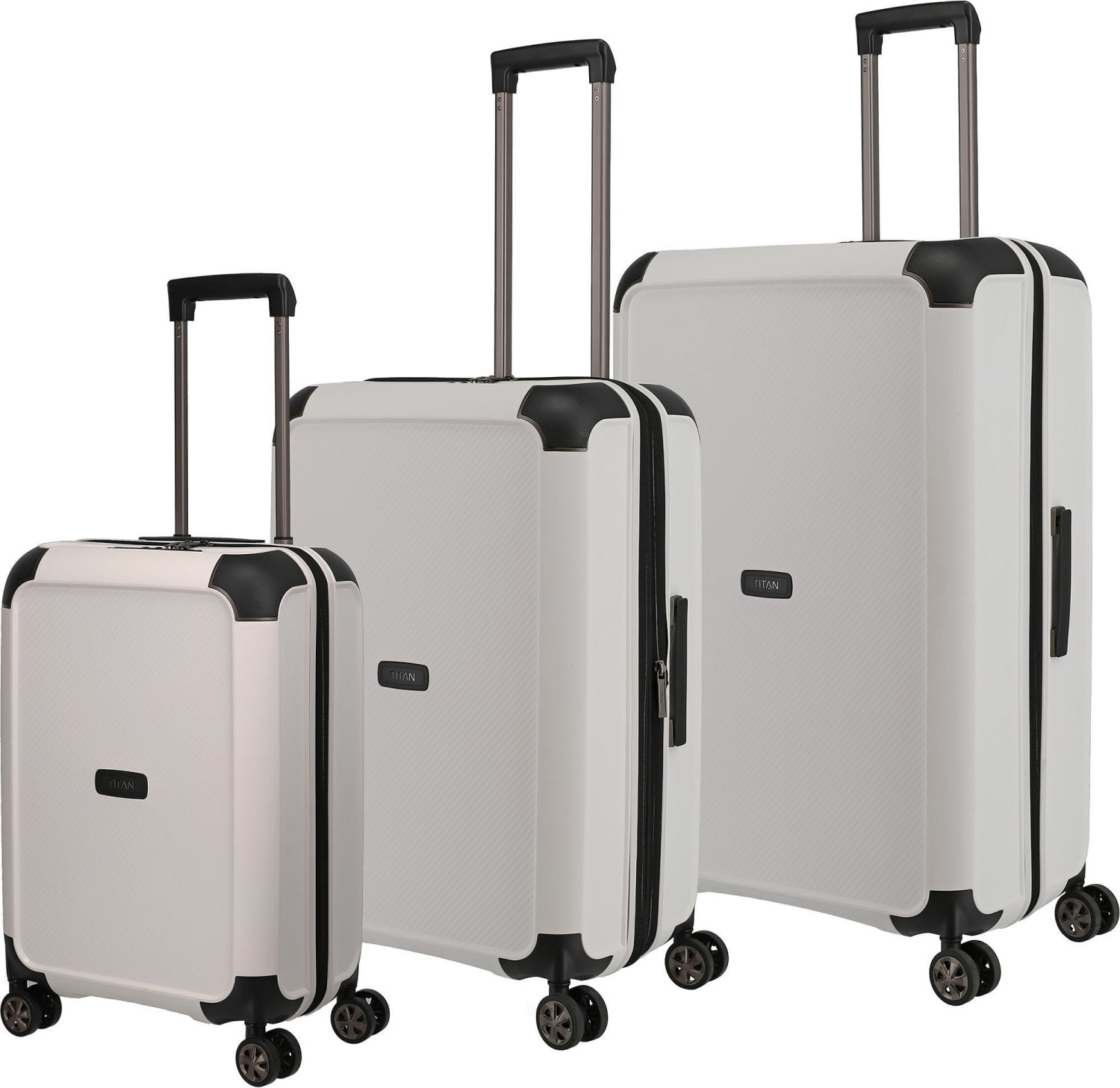 Titan Compax 4 Wheel Trolley Set 77/67/55 cm white