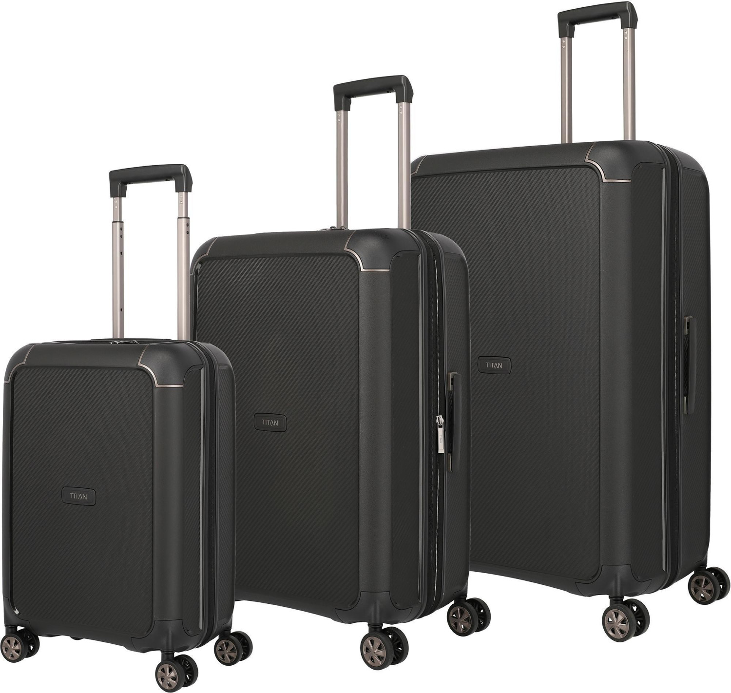 Titan Compax 4 Wheel Trolley Set 77/67/55 cm black