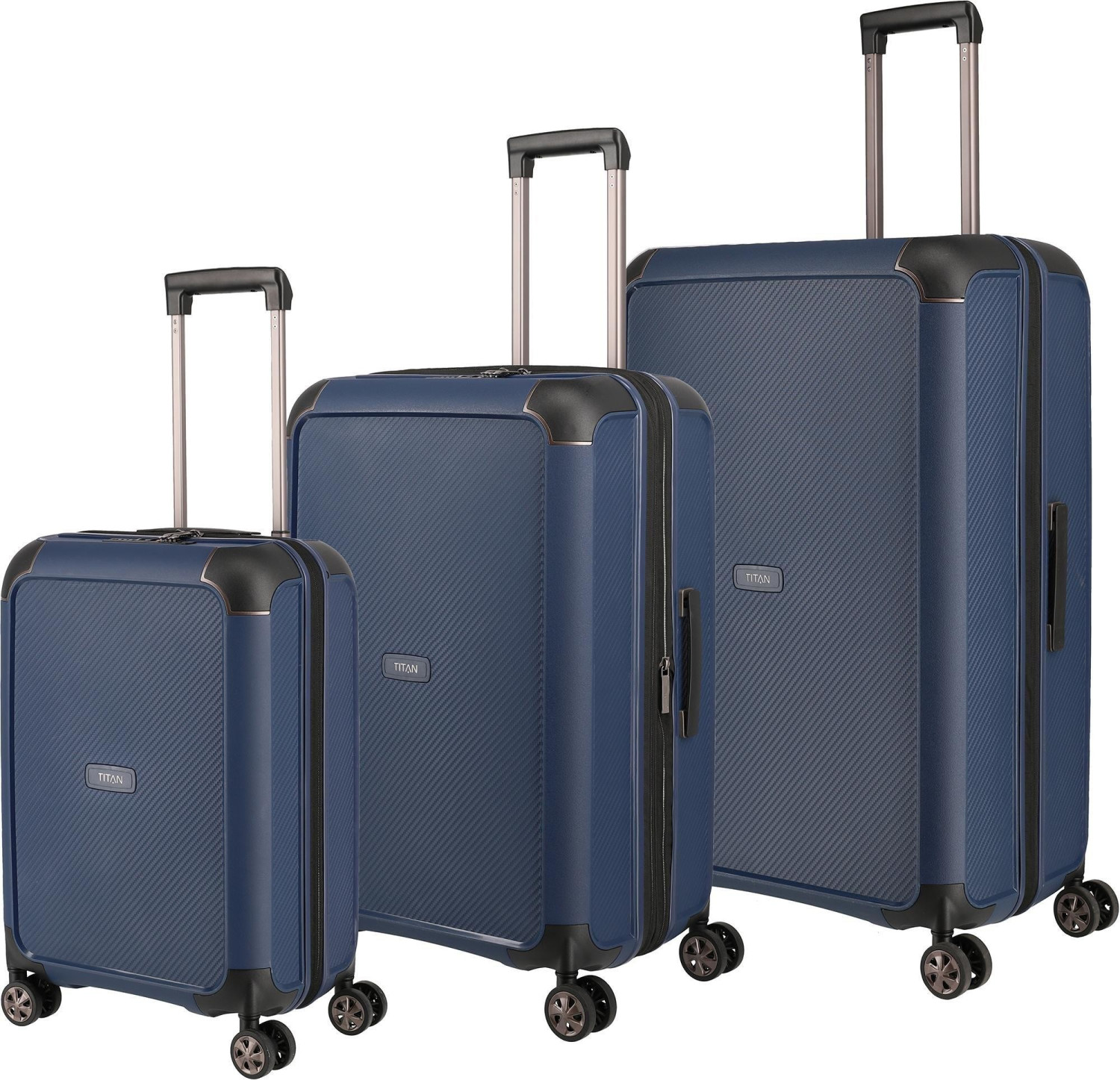 Titan Compax 4 Wheel Trolley Set 77/67/55 cm navy