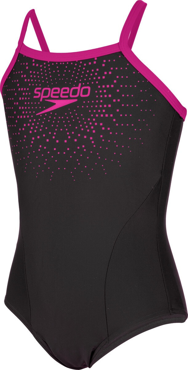 Speedo Gala LOGO Thinstrap Muscleback Swimsuit black/pink