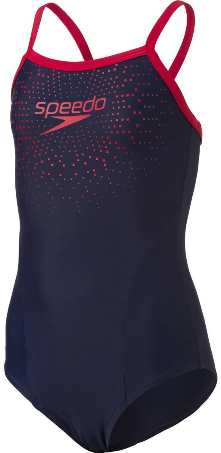Speedo Gala LOGO Thinstrap Muscleback Swimsuit navy/fire red