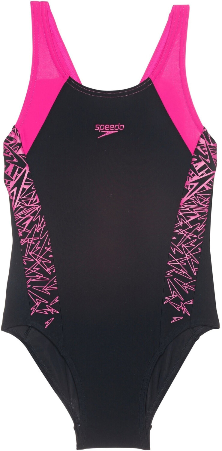 Speedo Boom Splice Muscleback  Junior Black/Electric Pink