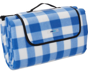 Relaxdays Picknickdecke XXL 200x200 cm blau weiß kariert ...