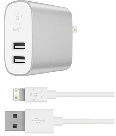 Belkin Chargeur secteur BOOST CHARGE à 2 ports avec câble Lightning/USB-A